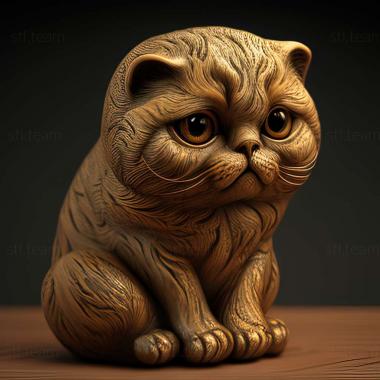 3D model Scottish Fold cat (STL)